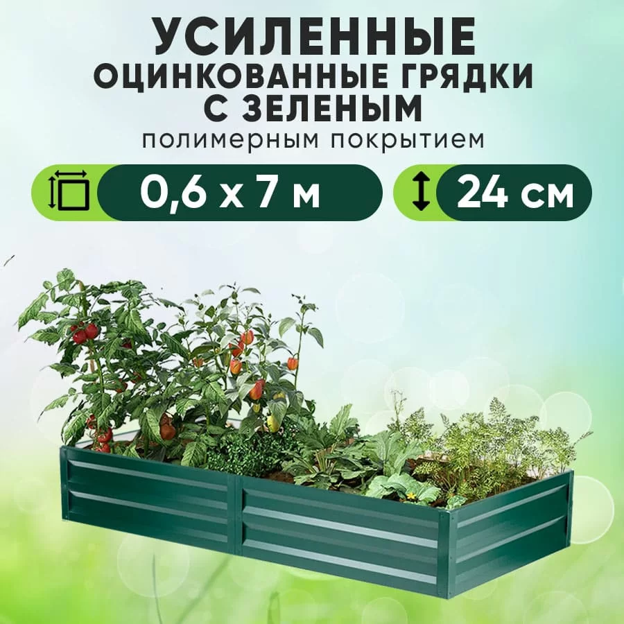 Зеленая усиленная грядка (0,6 х 7)